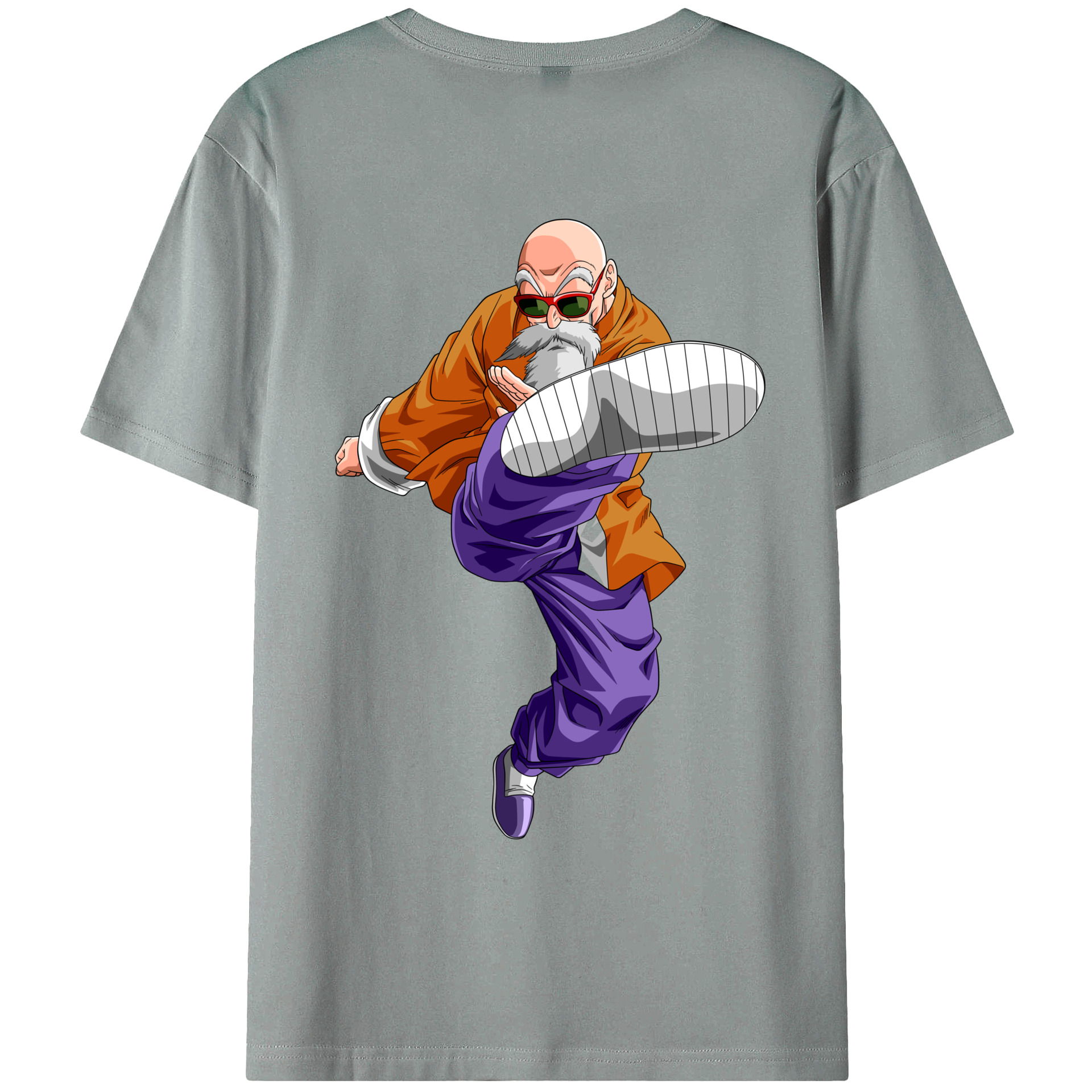 （画像用） ドラゴンボール 亀仙人（かめせんにん） DRAGON BALL Master Roshi Kame Sennin 綿100％ メンズ半袖Tシャツ（バックプリント） 通気性